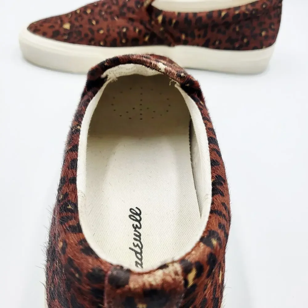 Madewell Sidewalk Women's 9.5 Men's 8 Brown Leopard Print Calf Hair Sneakers